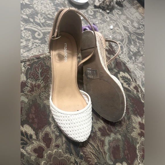 Maurice’s strappy wedges!  Off white or cream color and tan. Size 7.5 - Picture 3 of 3